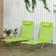 image 1 of Outsunny 2 Pieces Sun Loungers Foldable Reclining Chair with Headrest Green | Green