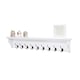 image 4 of Richmond White Wooden Wall Mounted Coat Rack - 9 Hooks, Shelf, Hallway, Bathroom | White