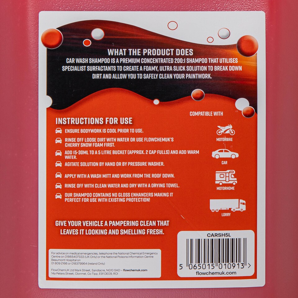 image 1 of 5 Litre Premium Car Wash Shampoo for All Vehicles