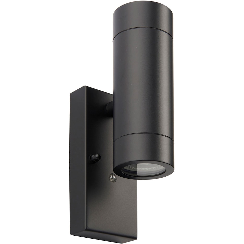 image 1 of Twin Up & Down IP44 Wall Light - Photocell Sensor - 2 x 7W GU10 LED - Matt Black