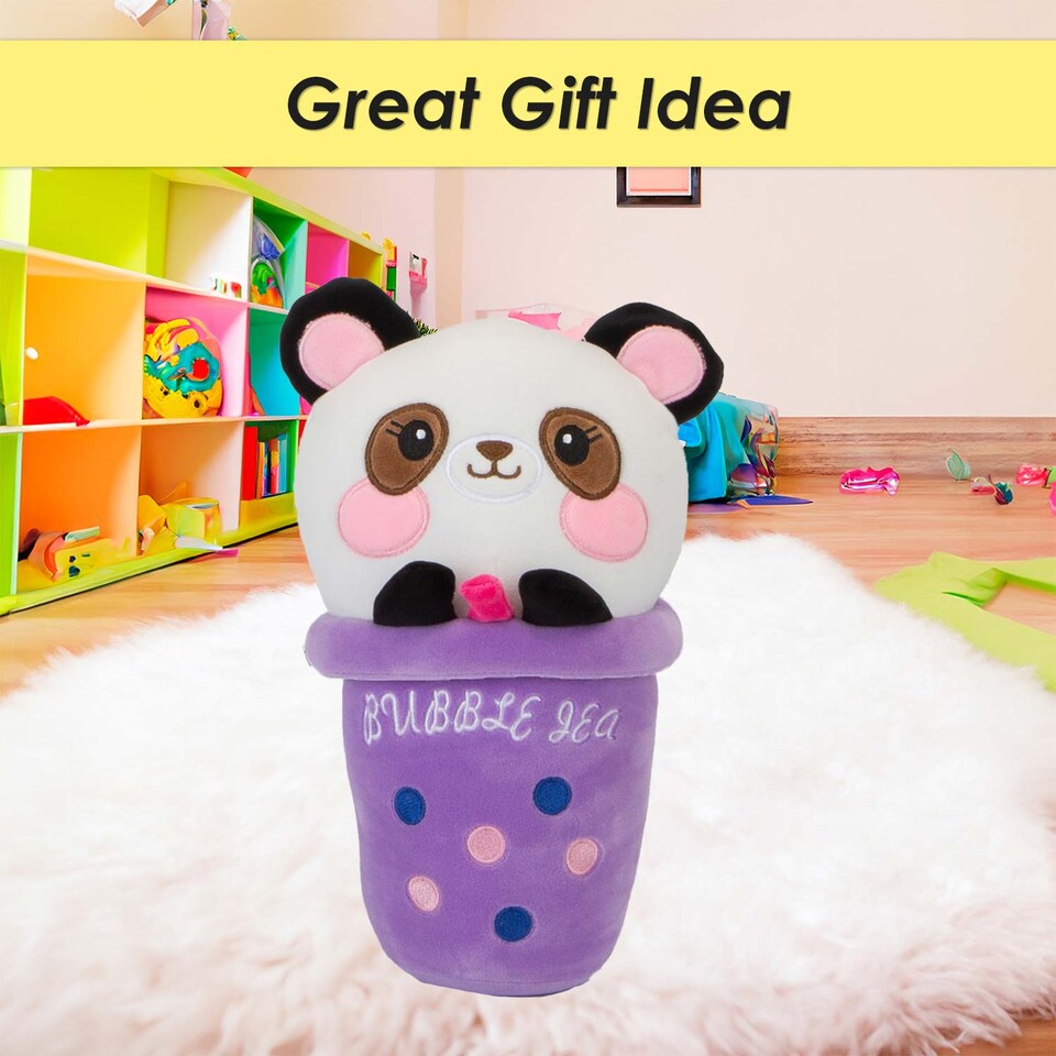 image 1 of PMS 25cm Bubble Tea Soft Toy - Cat, Sloth, Unicorn, Panda Cuddly Stuffed Toy