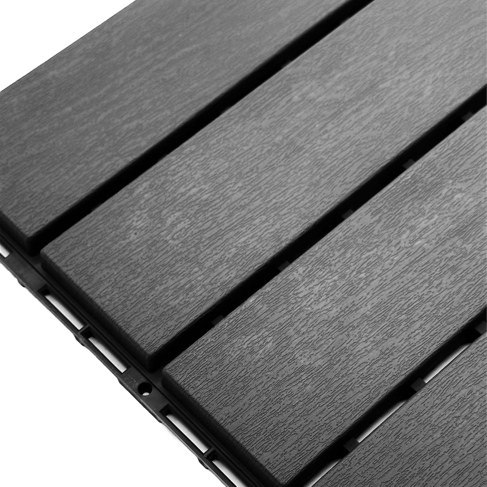 image 1 of Polydeck PVC Interlocking Decking Tiles - Black | Black | Pack of 1