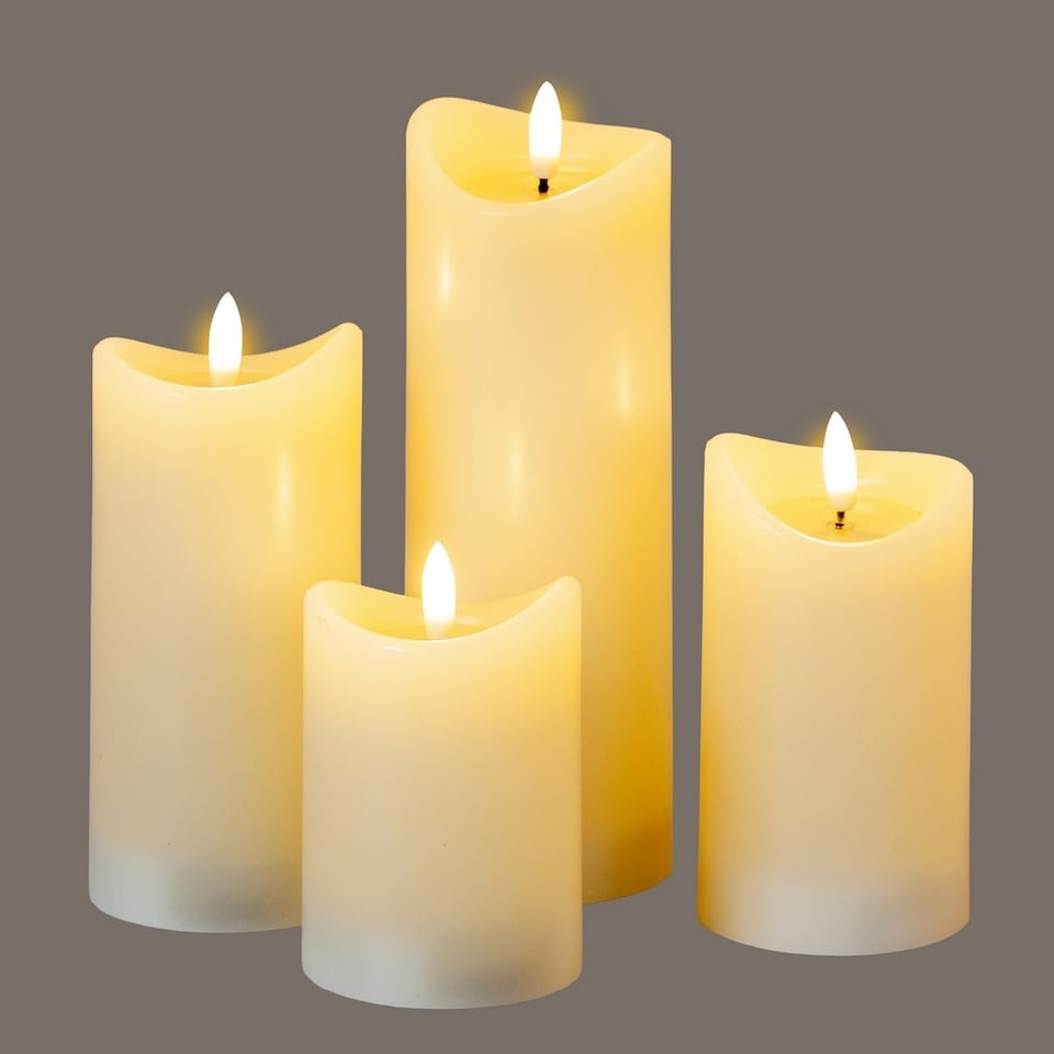 image 1 of Luxe Collection Natural Glow 2.75x5 Melted LED Candle - Plastic - L7 x W7 x H12 cm - Cream