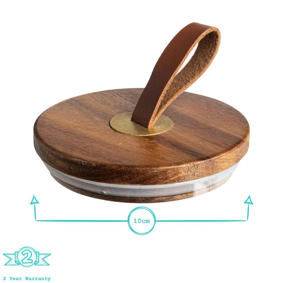 image 1 of Argon Tableware Scandi Storage Jar with Leather Loop Lid - 1 Litre - Pack of 3