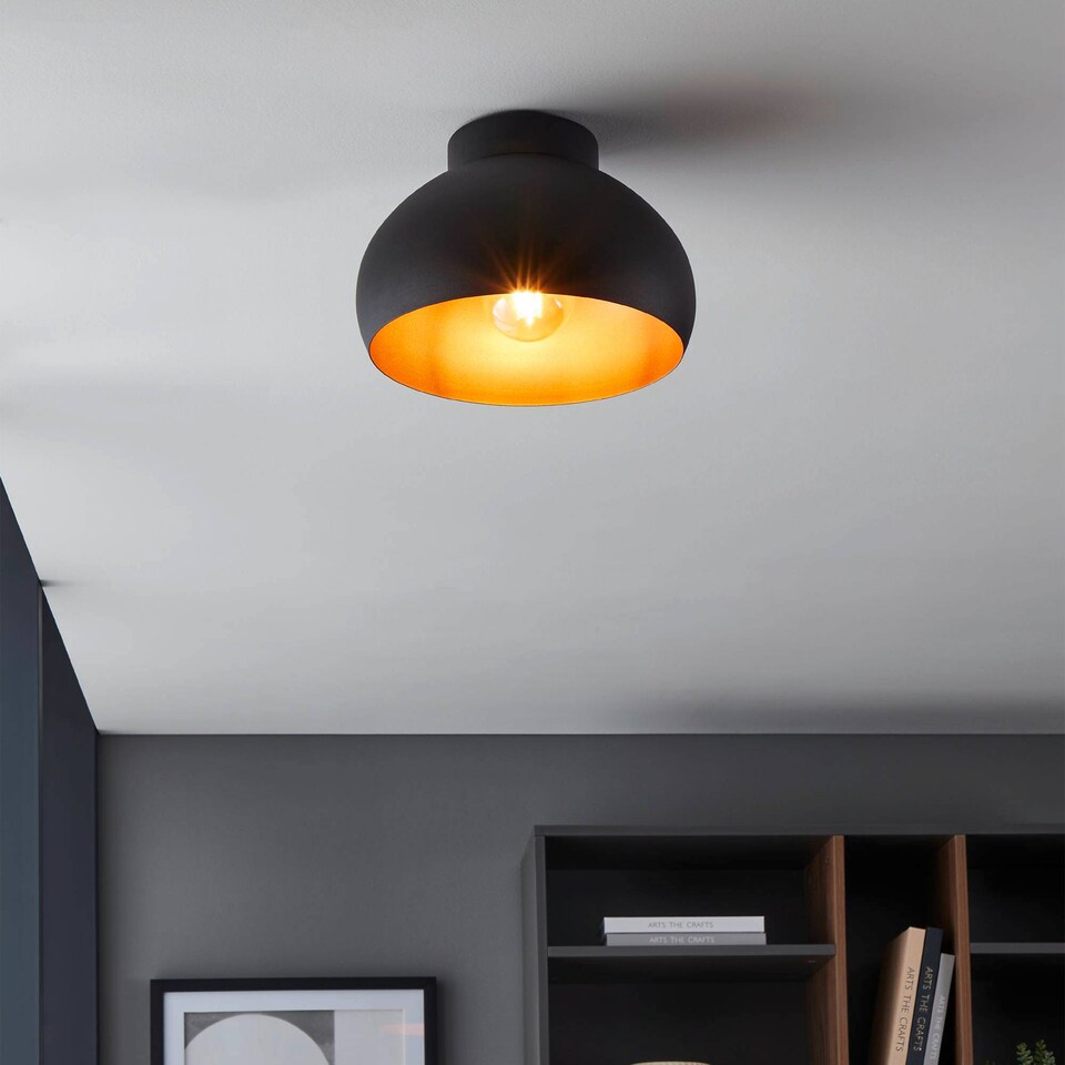 image 1 of EGLO Mogano 2 Ø280 Black/Copper Ceiling Light