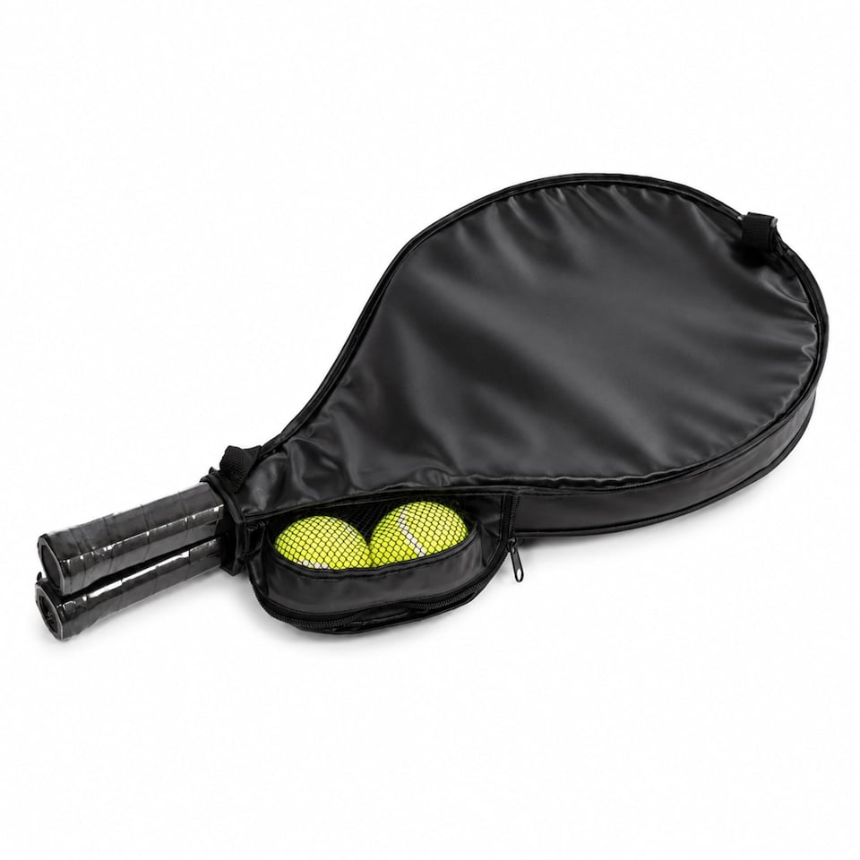image 1 of 2 Player Junior Tennis Set with 23 Inch Aluminium Rackets, Balls & Carry Bag