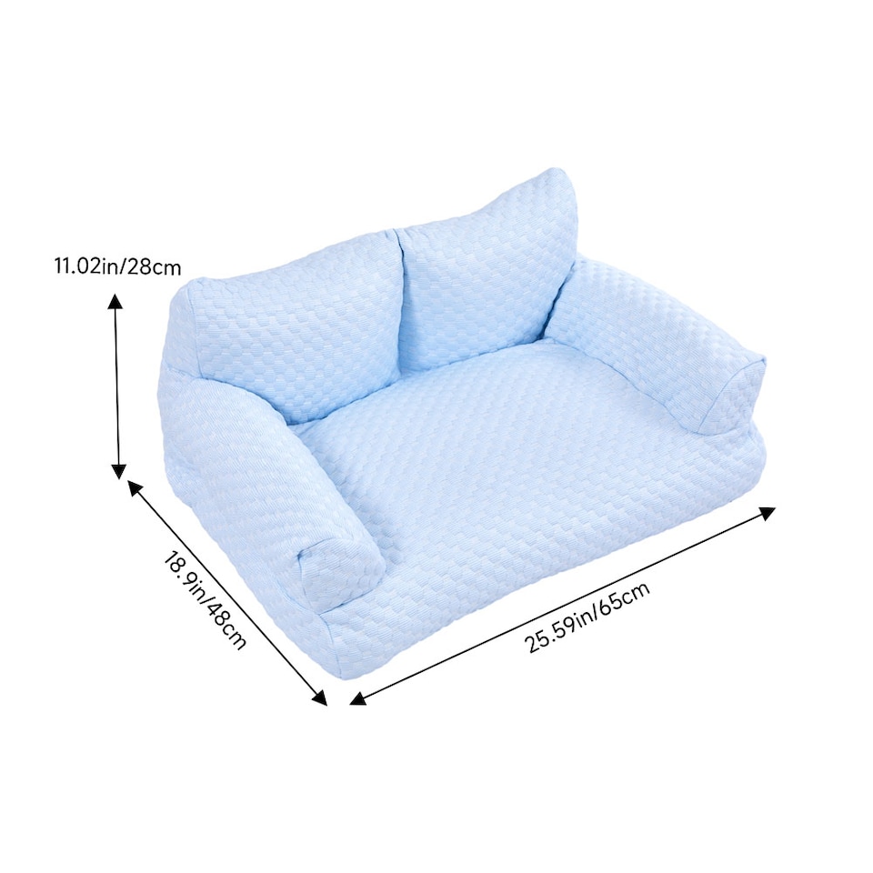 image 1 of Living and Home Ice Silk Cooling Pet Sofa Bed for All Seasons Use | Blue | One Size