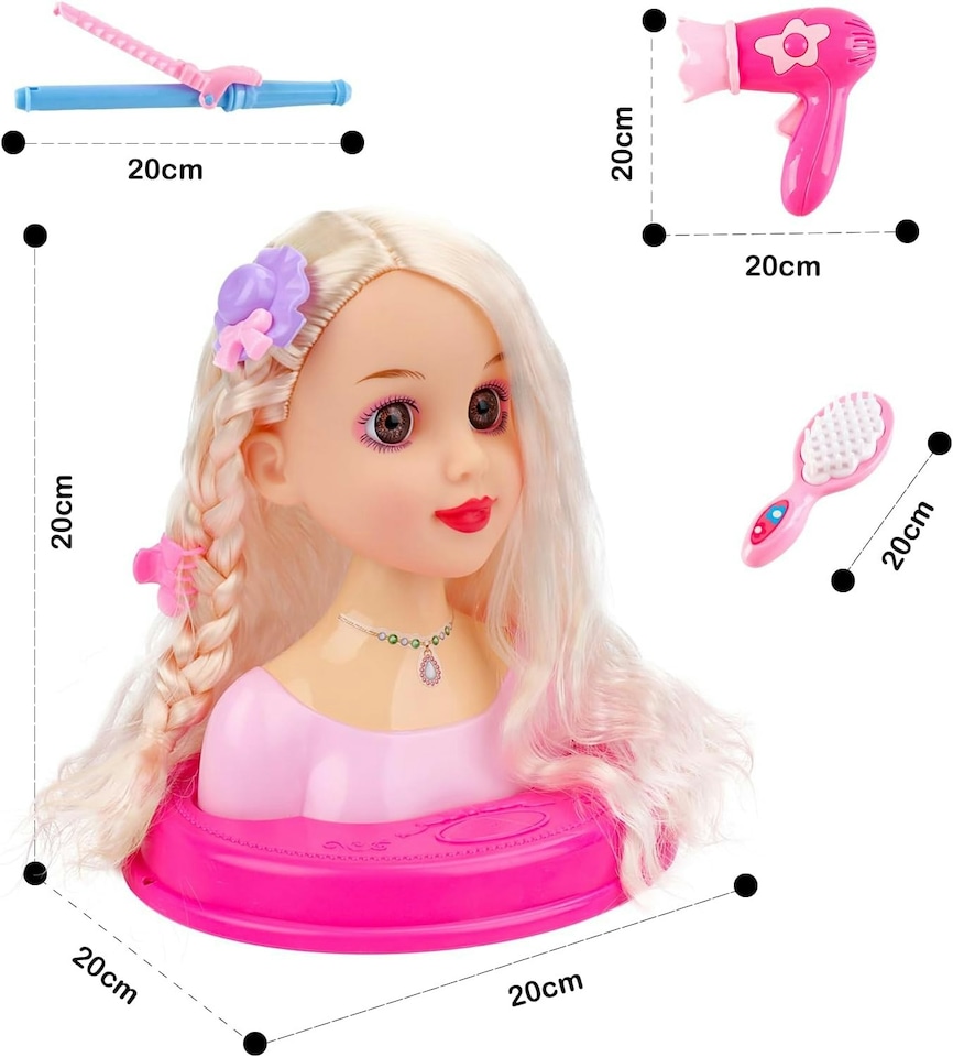 image 1 of Makeup Hairdressing Doll Styling Head Toy
