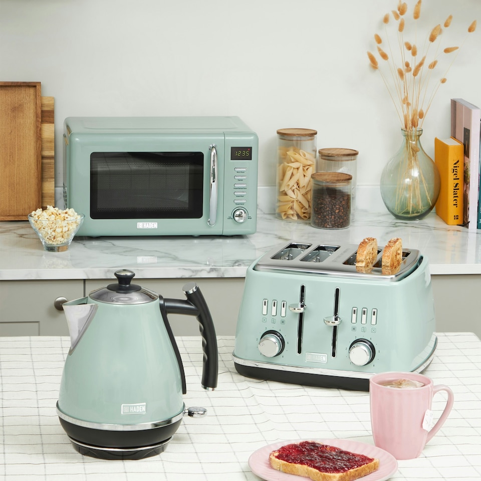 image 1 of Haden Cotswold Sage Bundle – Kettle and 4 Slice Toaster Set