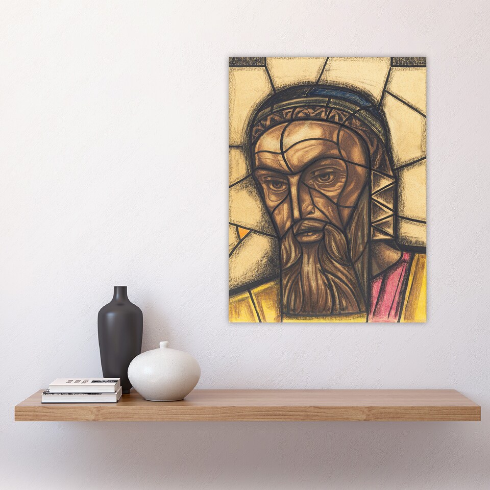 image 1 of St Luke Stained Glass Design Holst Huge Wall Art Print 18X24 In