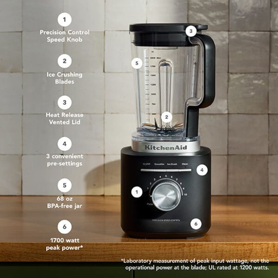 image 1 of KitchenAid Pure Power Matte Black K200 Blender