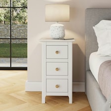 Palma 3 Drawer Bedside Cabinet Pure White