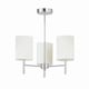 image 1 of Brio 3 Light Semi Flush Multi Arm Ceiling Light Chrome, Off White Silk Effect, E14