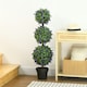 image 7 of HOMCOM Set of 2 Potted Artificial Plants Ball Tree with Lavender Flowers, 110cm