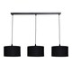 image 4 of ValueLights Reni Black Fabric Drum Shade 3 Drop Bar Black Diner Ceiling Light and Bulbs Black