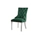 image 1 of Furniturebox 2x Belgravia Green Velvet Knockerback Dining Chairs Silver Leg