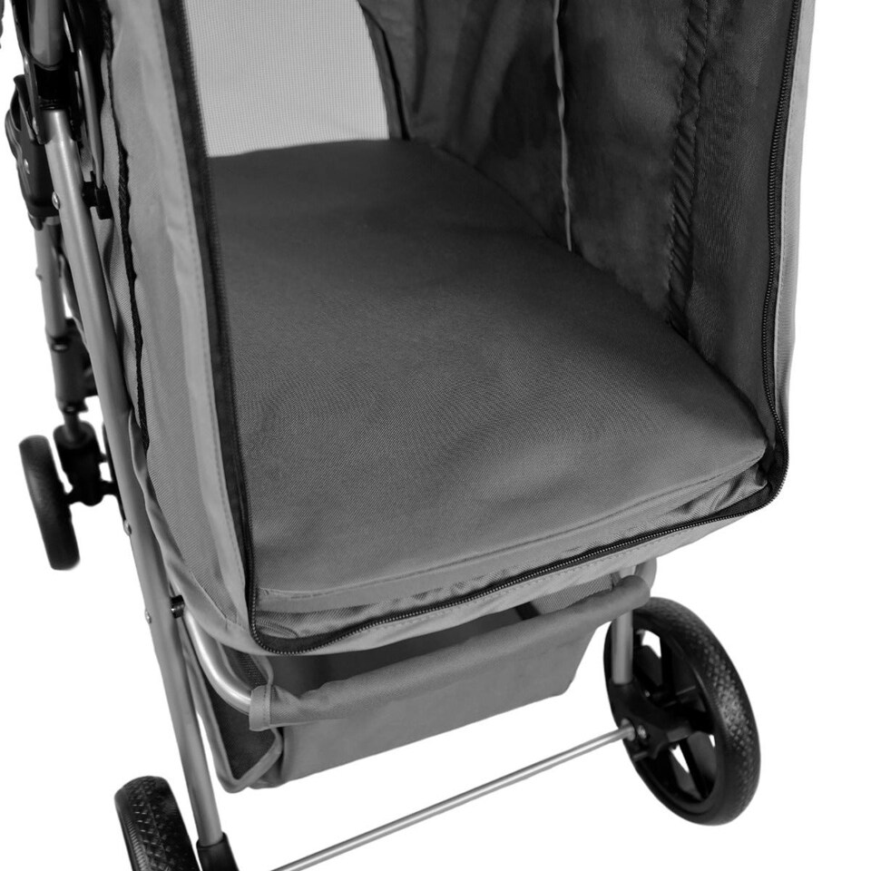 image 1 of Pet Stroller with Rain Cover – Grey | Multi | One Size