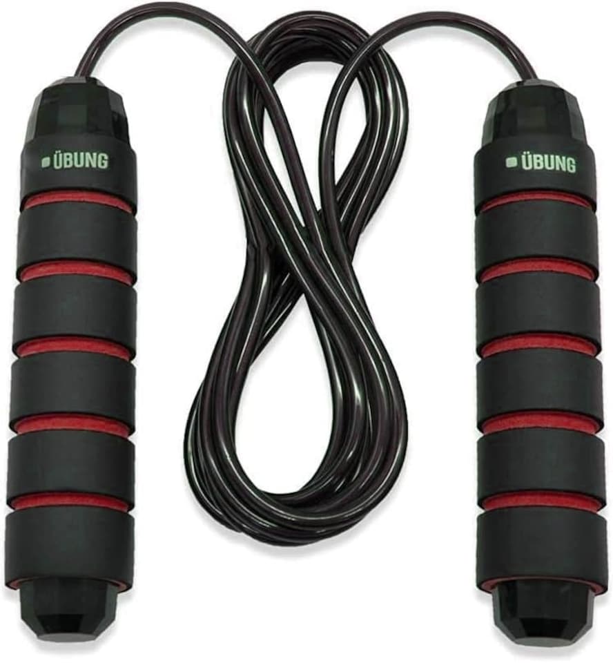image 1 of UBUNG Skipping Rope Fitness Jump Rope with Tangle Free  Adjustable Length with Foam Handle Red 3m