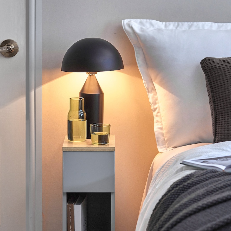 image 1 of SoBuy FBT111-HGx2,Set of 2 Slim Bedside Table Nightstand with Drawer and Shelf