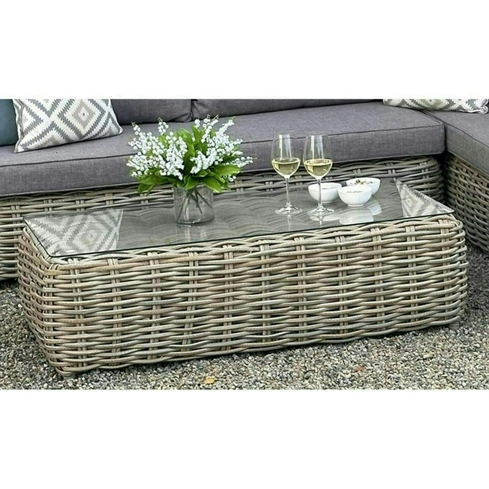 image 1 of Amalfi Collection Outdoor Large Corner Set - Glass - L80 x W212 x H80 cm - Beige