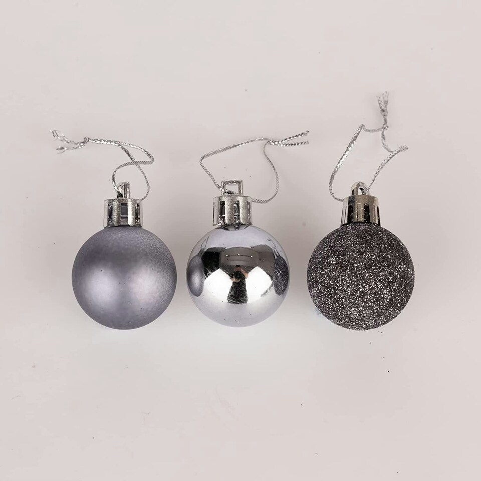 image 1 of Baubles Dark Grey 3cm, 24pcs Set
