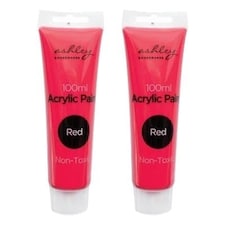 Ashley Acrylic Paints - 100ml - Red - Pack of 2