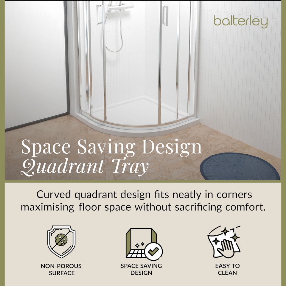 image 1 of Balterley Premium Quadrant Shower Tray | White | White | 1