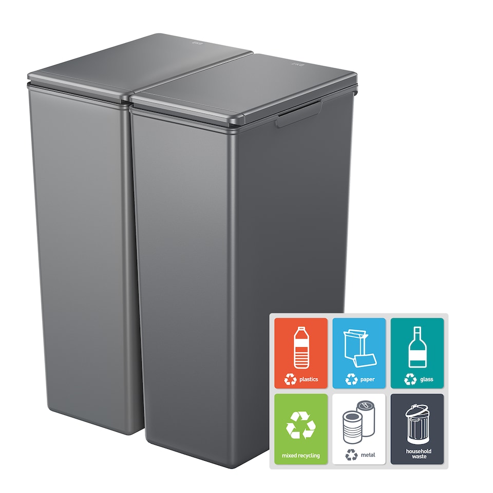 image 1 of Morandi Touch Twin Pack 30L 2x Grey | Grey | Dark Grey | 30L