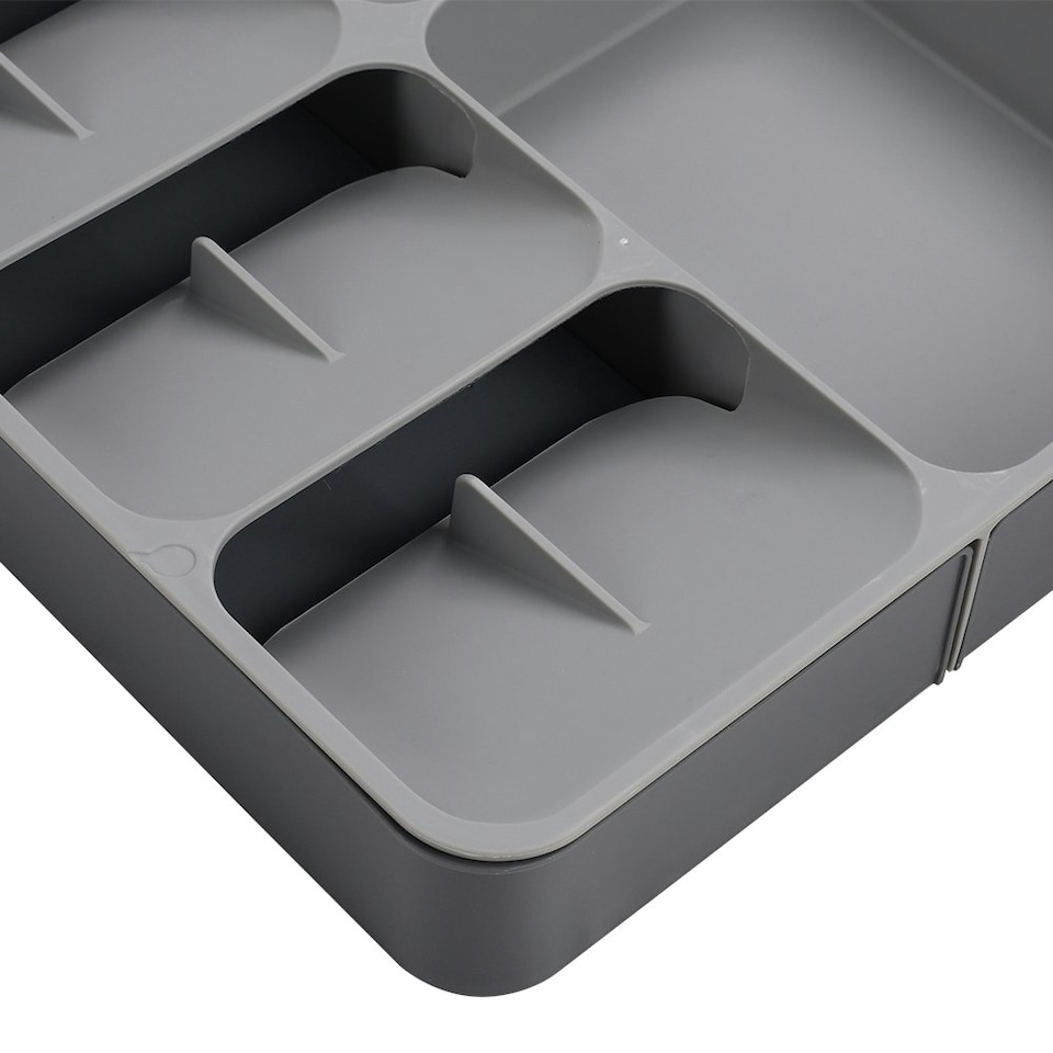 image 1 of Living and Home Expandable 12-Compartment Cutlery Tray Drawer Organizer