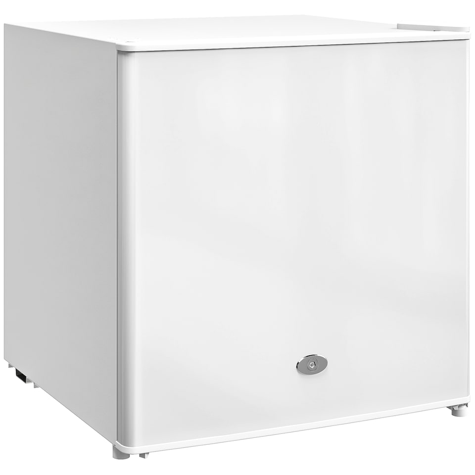 image 1 of HOMCOM Tabletop Mini Freezer with 35 Litre Capacity, Small Lockable Freezer with Reversible Door, Two Keys, Adjustable Temperature and Removable Wire Shelf for Bedrooms, Home Office, White | White