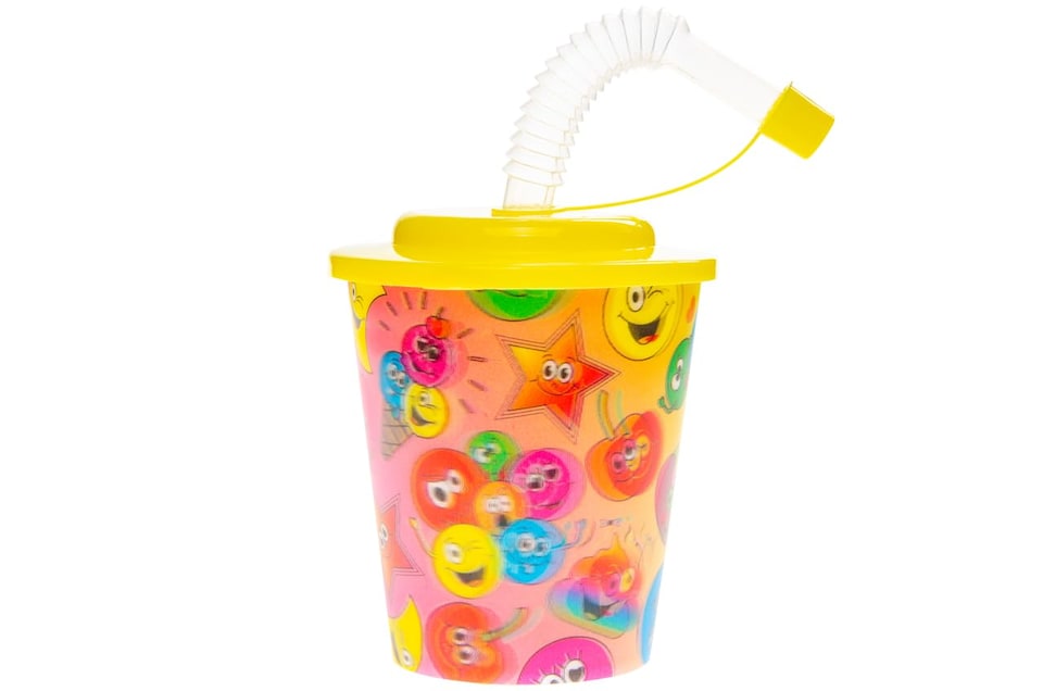 image 1 of Pack of 12 Emotion Faces 3D Cups With Straw and Lid