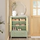 image 6 of SoBuy Sideboard Storage Cabinet with 4 Drawers & 2 Rattan Doors, Green, 27.6x13.4x35.4 inches, 26.6 kg - FSB72-GR