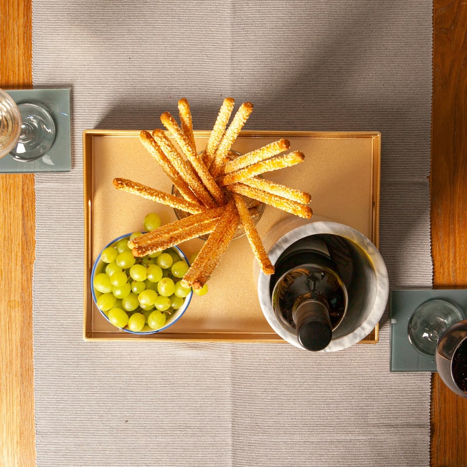 image 1 of Argon Tableware Rectangle Serving Tray - 34.5 x 25cm - Gold | Gold | Gold