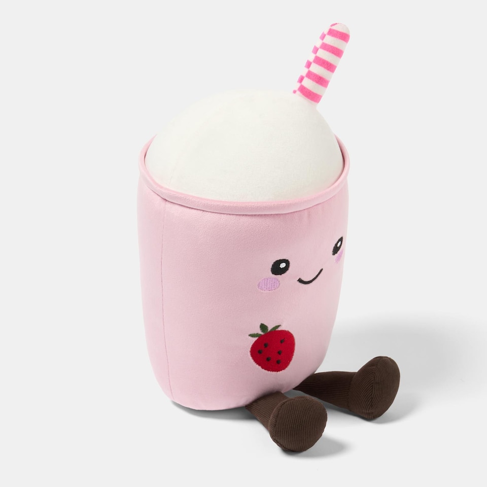image 1 of OHS Sweetie Pie Filled Novelty Scatter Cushion Soft Fleece Toy Pillow | Pink | Molly the Milkshake