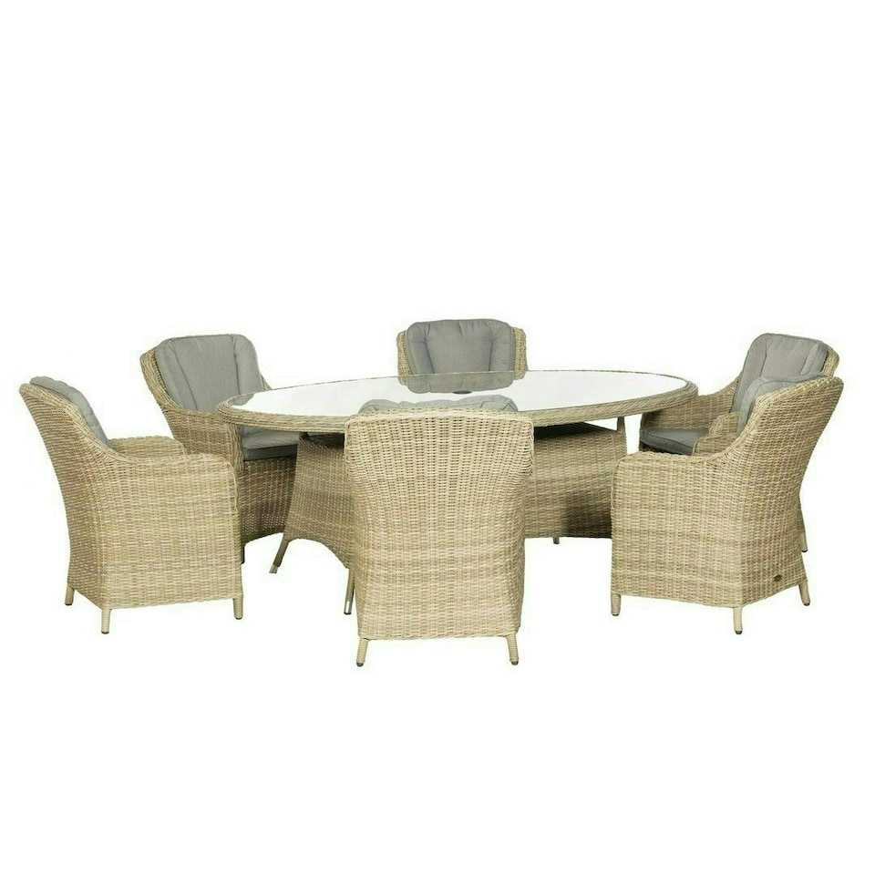 image 1 of Wentworth 6 Seater Ellipse Imperial Dining Set - H200 x W145 x L76 cm