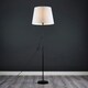image 3 of ValueLights Charlie Black Floor Lamp XL White Taper Shade & Bulb 