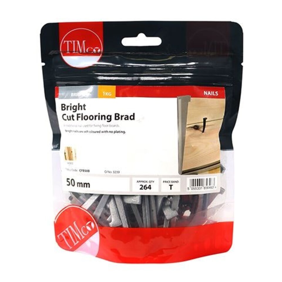 image 1 of Timco - Cut Flooring Brads - Bright (Size 50mm - 1 Kilograms)