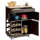 image 1 of COSTWAY Rolling Kitchen Storage Trolley Cupboard Island Brown