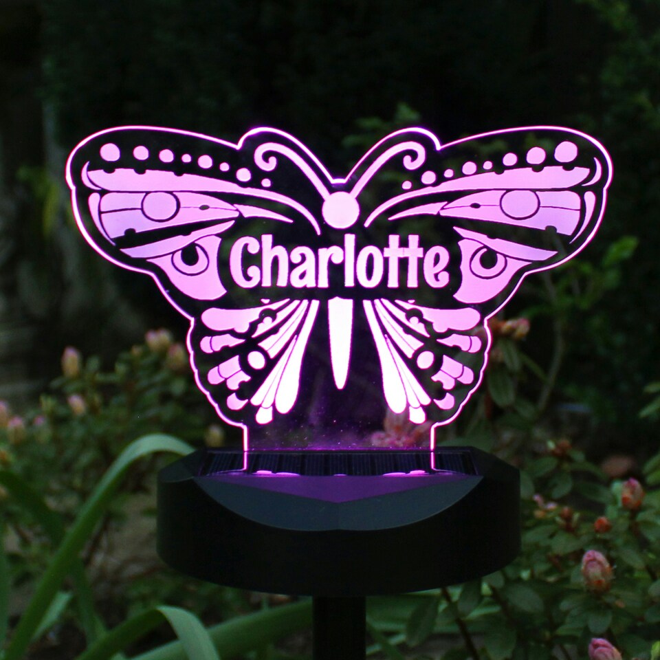 image 1 of Personalised Butterfly Solar Light