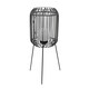 image 1 of ValueLights Solar Powered Outdoor Black Squat Tripod Floor Lamp with Globe Bulb