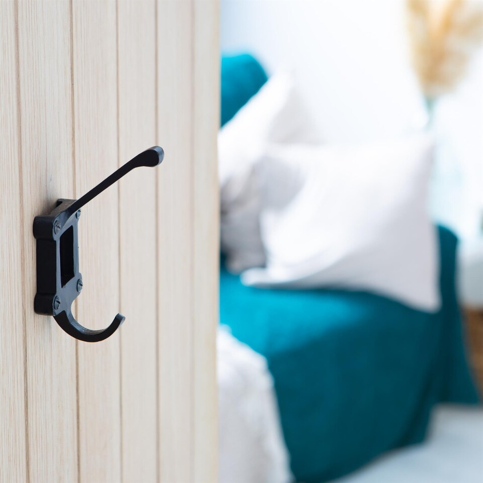 image 1 of Hammer & Tongs Window Back Hat & Coat Hook - W50mm x H110mm - Black