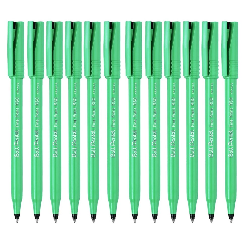 image 1 of Pentel R50 Fine Point Liquid Ink Rollerball Pens 0.8mm Pack of 12
