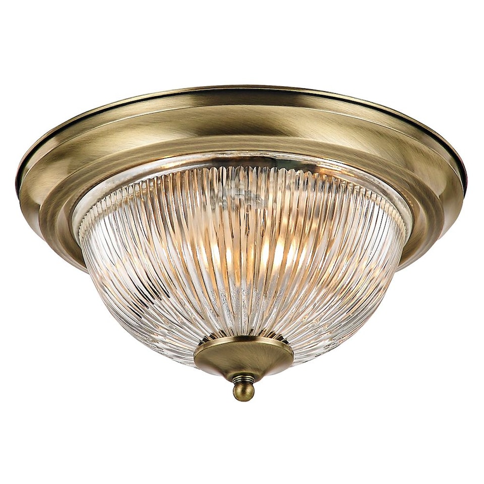 image 1 of Traditional Antique Brass IP44 Bathroom Ceiling Light Fitting | Gold | Antique Brass | 1