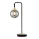 image 2 of First Choice Lighting Set of 2 Matt Black and Smoked Glass Table Lights Black | Grey