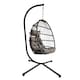 image 2 of Groundlevel Luxury Hanging Egg Chair with Cushion and Weather Resistant Frame | Grey