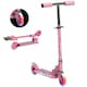image 1 of HOMCOM Kids Scooter 2 Wheels W/ Lights Music Adjustable Height Foldable - Pink