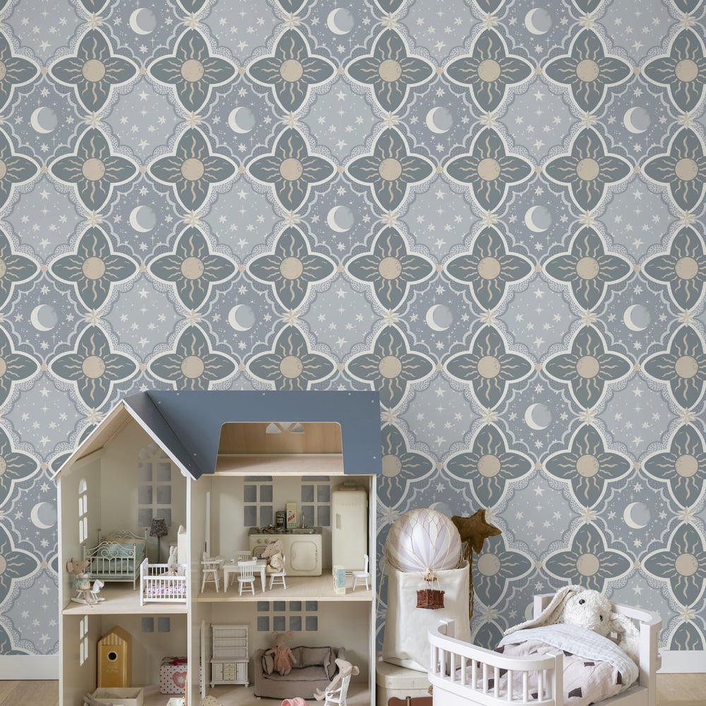 Galerie Resan Blue Sun and Moon Wallpaper