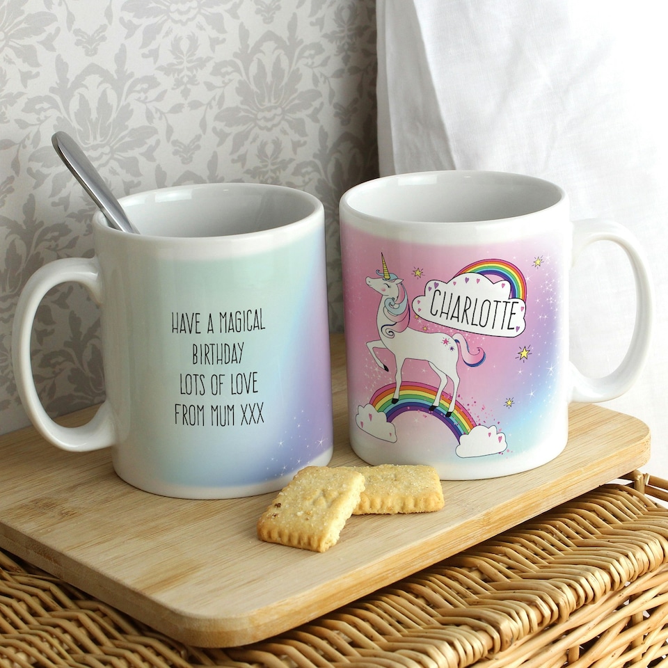 image 1 of Personalised Unicorn Mug White
