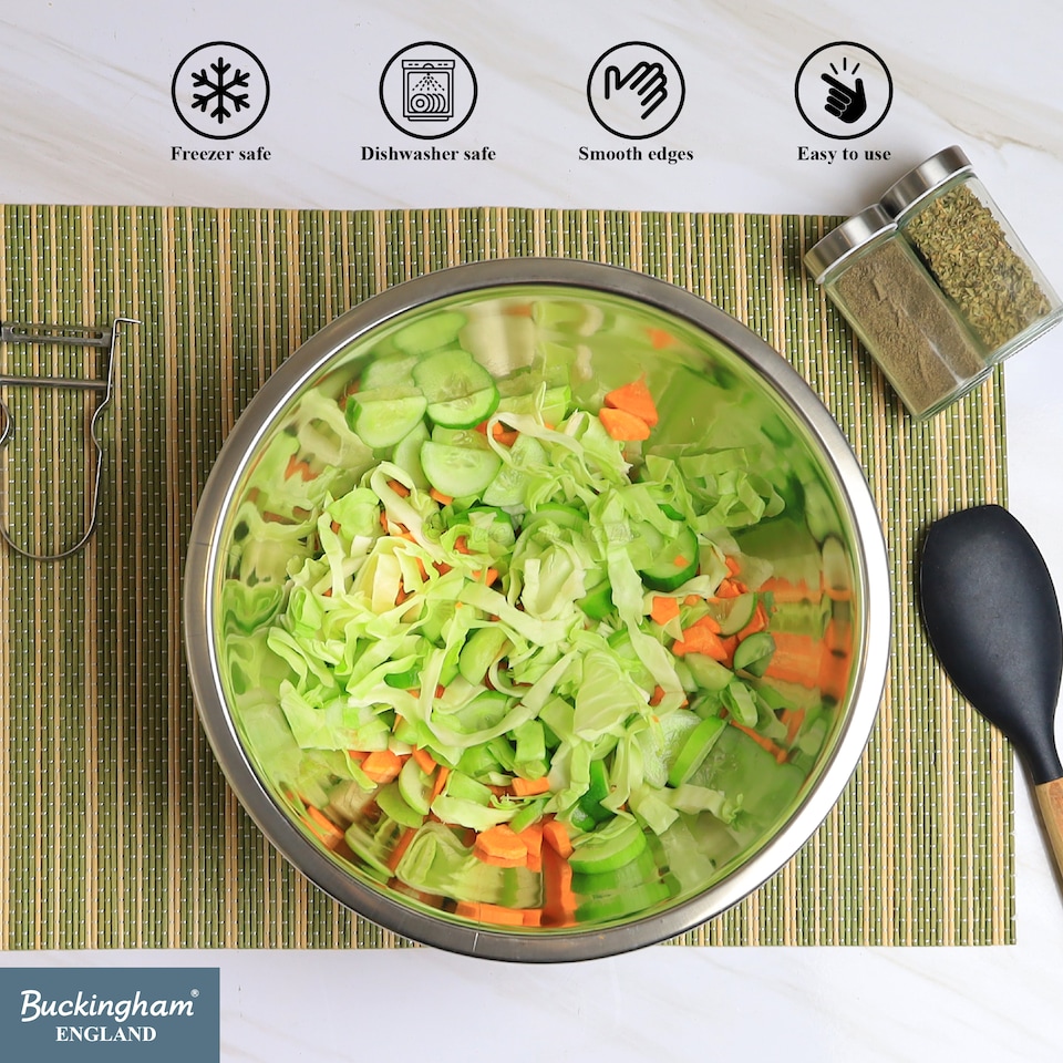image 1 of Buckingham Premium Stainless Steel Deep Salad Mixing Bowl  29 cm , 4.7 Litre