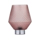 image 1 of Porter - Battery Operated Chrome Lamp with Pink Textured Glass Chrome | Pink